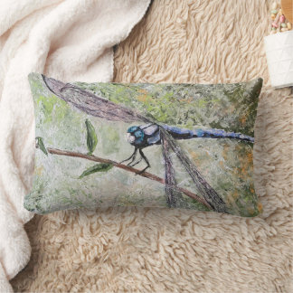 Blaues Dragonfly Lumbar Pillow Lendenkissen