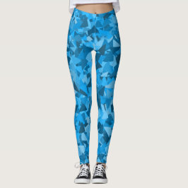 Blaues Dreieckmuster Leggings
