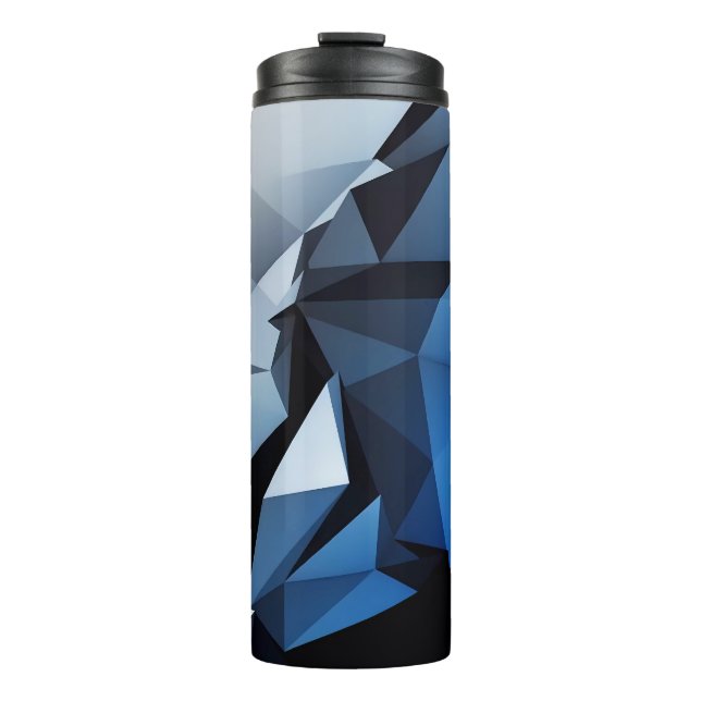 Blaues Dreiecksgeflecht Thermosbecher (Vorderseite)