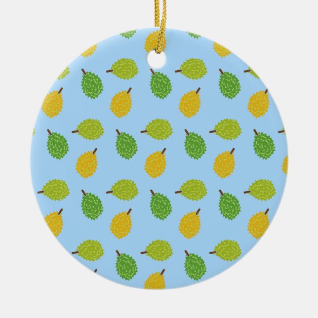blaues Durian Keramikornament (Vorne)