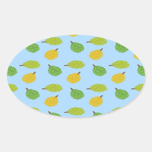 blaues Durian Ovaler Aufkleber