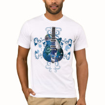 blaues E-Gitarrent-shirt