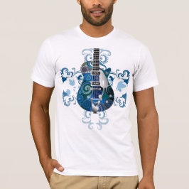 blaues E-Gitarrent-shirt T-Shirt