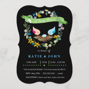 Blaues Ei Kinderdusche Einladung