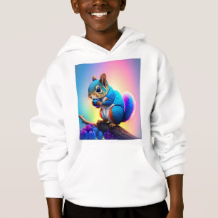Blaues Eichhörnchen, das Obst isst-323232 Hoodie