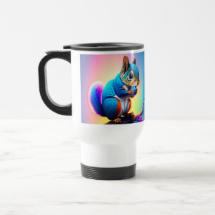 Blaues Eichhörnchen, das Obst isst-323232 Reisebecher
