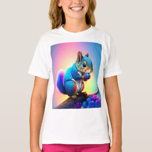 Blaues Eichhörnchen, das Obst isst-323232 T-Shirt