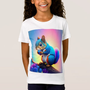 Blaues Eichhörnchen, das Obst isst-323232 T-Shirt