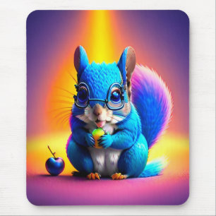Blaues Eichhörnchen, das Obst isst Mousepad