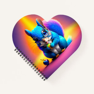 Blaues Eichhörnchen, das Obst isst Notizbuch