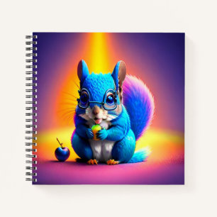Blaues Eichhörnchen, das Obst isst Notizbuch