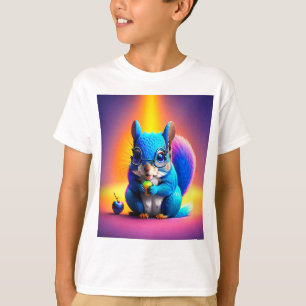 Blaues Eichhörnchen, das Obst isst T-Shirt