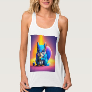 Blaues Eichhörnchen, das Obst isst Tank Top