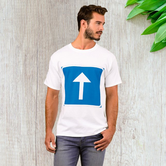 Blaues Einbahnstraßenzeichen T-Shirt (Von Creator hochgeladen)
