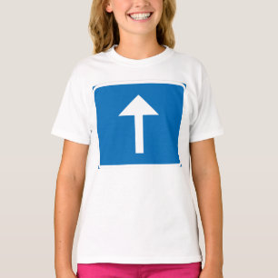 Blaues Einbahnstraßenzeichen T-Shirt