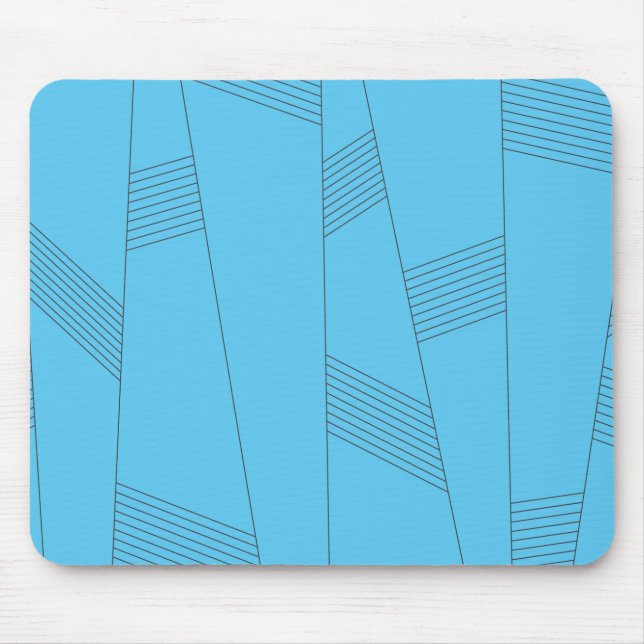Blaues, einfaches, elegantes, abstraktes Linienmus Mousepad (Vorne)