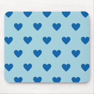 Blaues einfaches Herz-Muster süß Mousepad