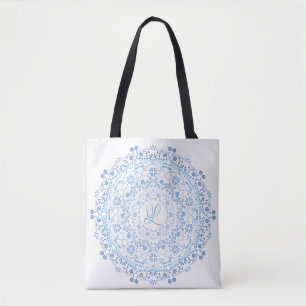 Blaues einfaches Mandala-Kreis-Minimalistisches Fl