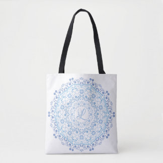 Blaues einfaches Mandala-Kreis-Minimalistisches Fl