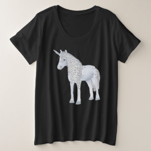 Blaues Einhorn Große Größe T-Shirt