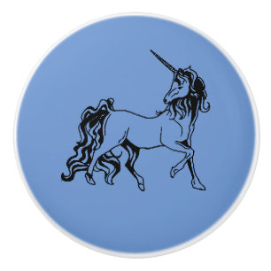 Blaues Einhorn Keramikknauf
