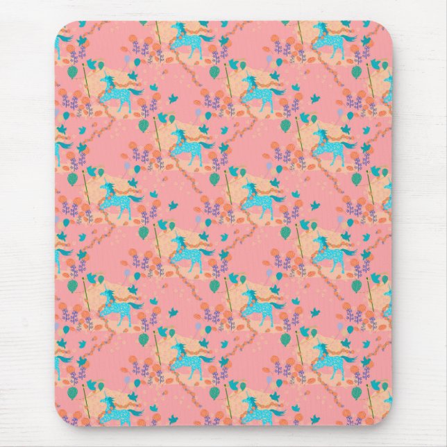 Blaues Einhorn Mousepad (Vorne)