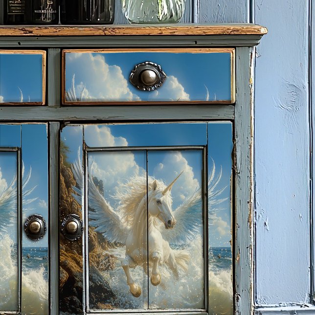 Blaues Einhorn Mythische Fantasie Pegasus Seidenpapier (Von Creator hochgeladen)