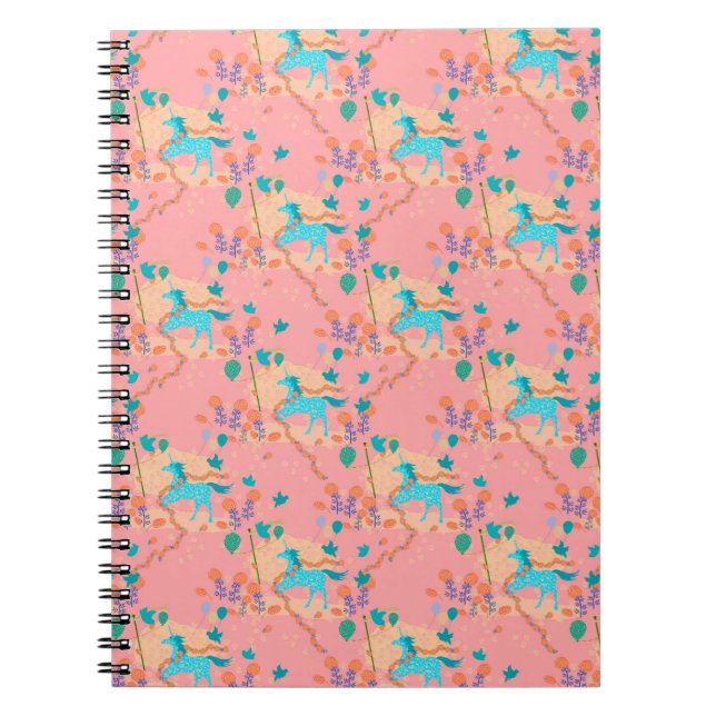 Blaues Einhorn-Notebook Notizblock (Vorderseite)