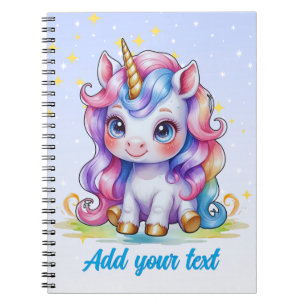 Blaues Einhorn Notizbuch – mit personalisiertem Na Notizblock