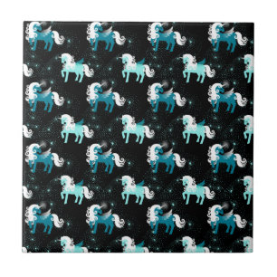 Blaues Einhorn Pferd Universum Sternbild Fliese