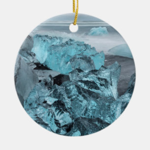 Blaues Eis am Strand Seascape, Island Keramikornament