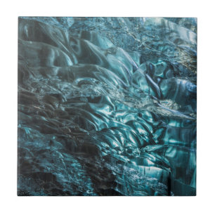 Blaues Eis einer Eishöhle, Island Fliese