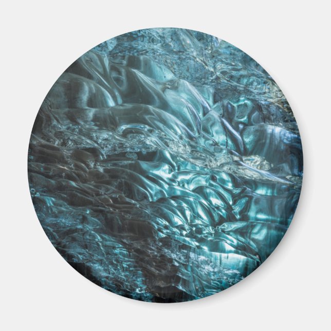 Blaues Eis einer Eishöhle, Island Magnet (Vorne)