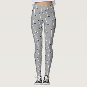 Blaues Eis-Hockey-Stock-Muster Leggings