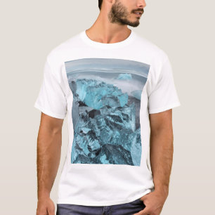 Blaues Eis in der Strandsaison, Island T-Shirt