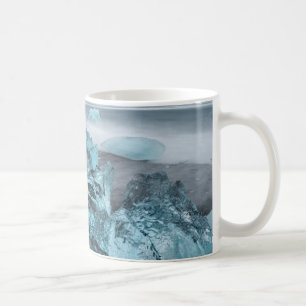 Blaues Eis in der Strandsaison, Island Tasse