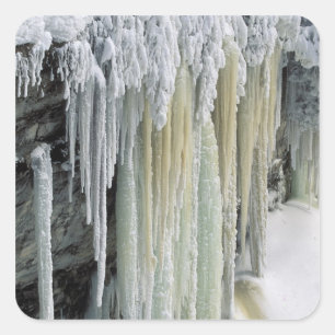 Blaues Eis und abfließendes Grundwasser; Tahquamen Quadratischer Aufkleber
