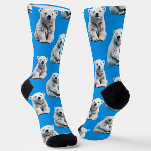 Blaues Eisbär-Musterdesign Socken
