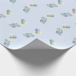 Blaues Elefant-Babyshower-Geschenkpapier Geschenkpapier
