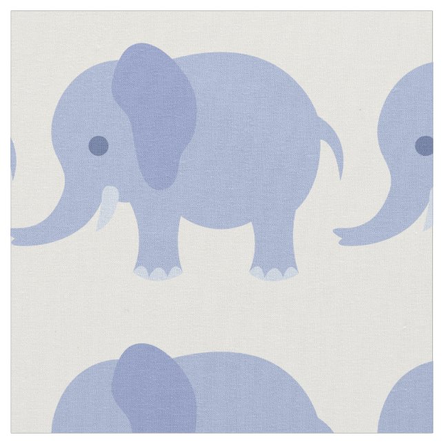 Blaues Elefant-Druck-Gewebe Stoff (Nahaufnahme)