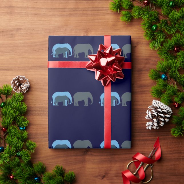 Blaues Elefant-Packpapier Geschenkpapier (Feiertagsgeschenk)