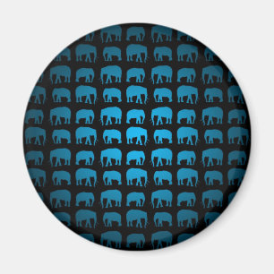 Blaues Elefantenmuster Magnet