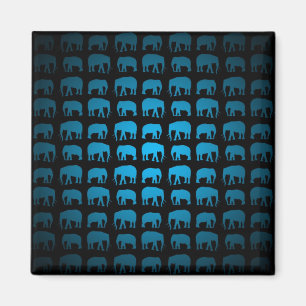 Blaues Elefantenmuster Magnet