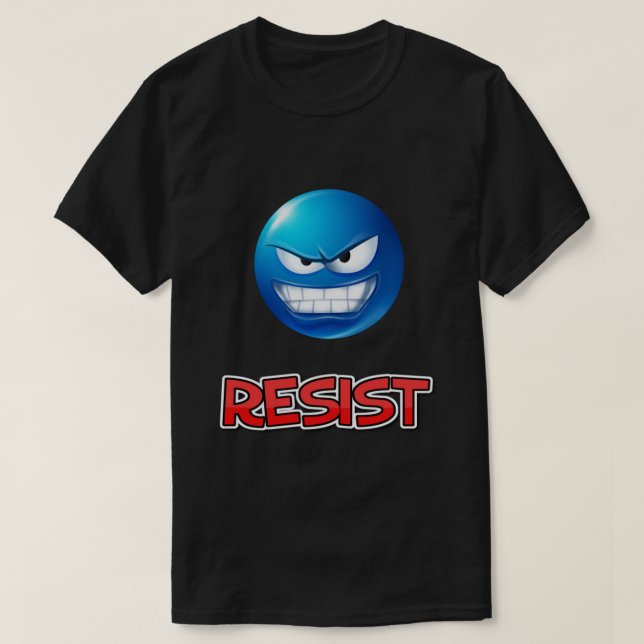 blaues emoji, widerstehen T-Shirt (Design vorne)