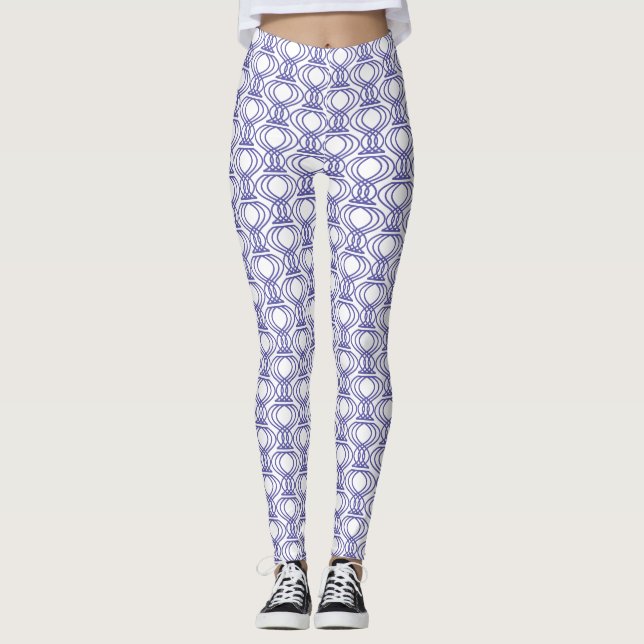 Blaues Endmuster Leggings (Vorderseite)