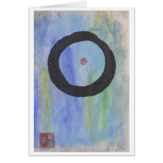 Blaues Enso (Zen-Kreis) der Ruhe-leeren Karte