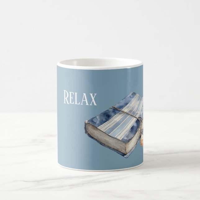 Blaues Entspannungsbuch Kaffeetasse (Mittel)