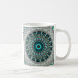Blaues ErdMandala-Kaleidoskopmuster Tasse