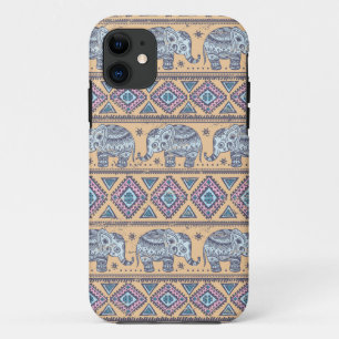 Blaues ethnisches Elefanten-Stammesmuster Case-Mate iPhone Hülle