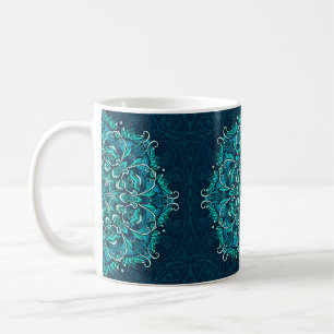 Blaues ethnisches Mandala. Raster-Kopie Kaffeetasse